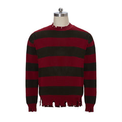 Freddy Krueger Cosplay Sweater | Nightmare Street Movie Red Striped Knit Shirt | Unisex Casual Knitted Sweater for Men & Women - Coscosmos