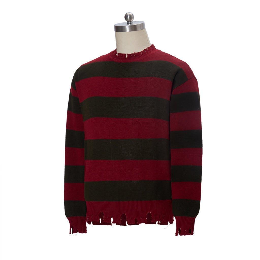 Freddy Krueger Cosplay Sweater | Nightmare Street Movie Red Striped Knit Shirt | Unisex Casual Knitted Sweater for Men & Women - Coscosmos