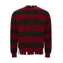 Freddy Krueger Cosplay Sweater | Nightmare Street Movie Red Striped Knit Shirt | Unisex Casual Knitted Sweater for Men & Women - Coscosmos