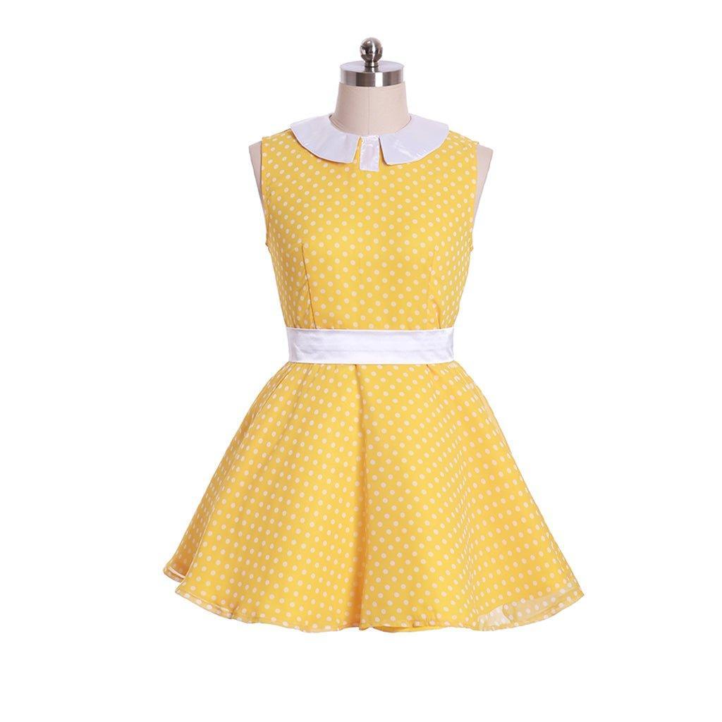 Gabby Gabby Costume for Girls | 1950s Polka Dot Dress | Halloween & Birthday Party Outfit - Coscosmos