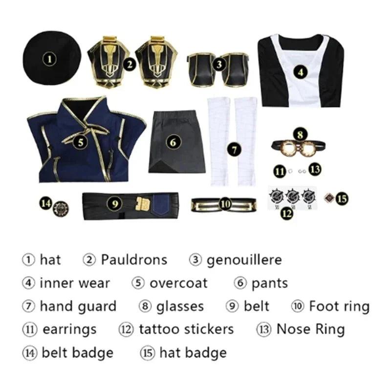 Game LOL Arcane Vi Cosplay Costume Woman with Accessories Halloween Party Outfit - Coscosmos