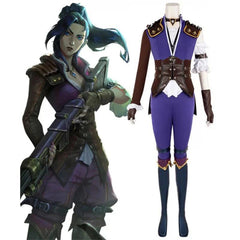 Game LOL Caitlyn Violet Battle Of Two Cities Daily Outfits Caitlyn Kiramman Cosplay Costume Halloween Women Uniform Suit - Coscosmos