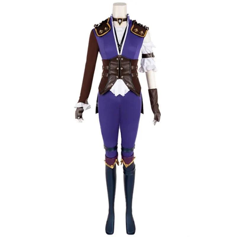 Game LOL Caitlyn Violet Battle Of Two Cities Daily Outfits Caitlyn Kiramman Cosplay Costume Halloween Women Uniform Suit - Coscosmos