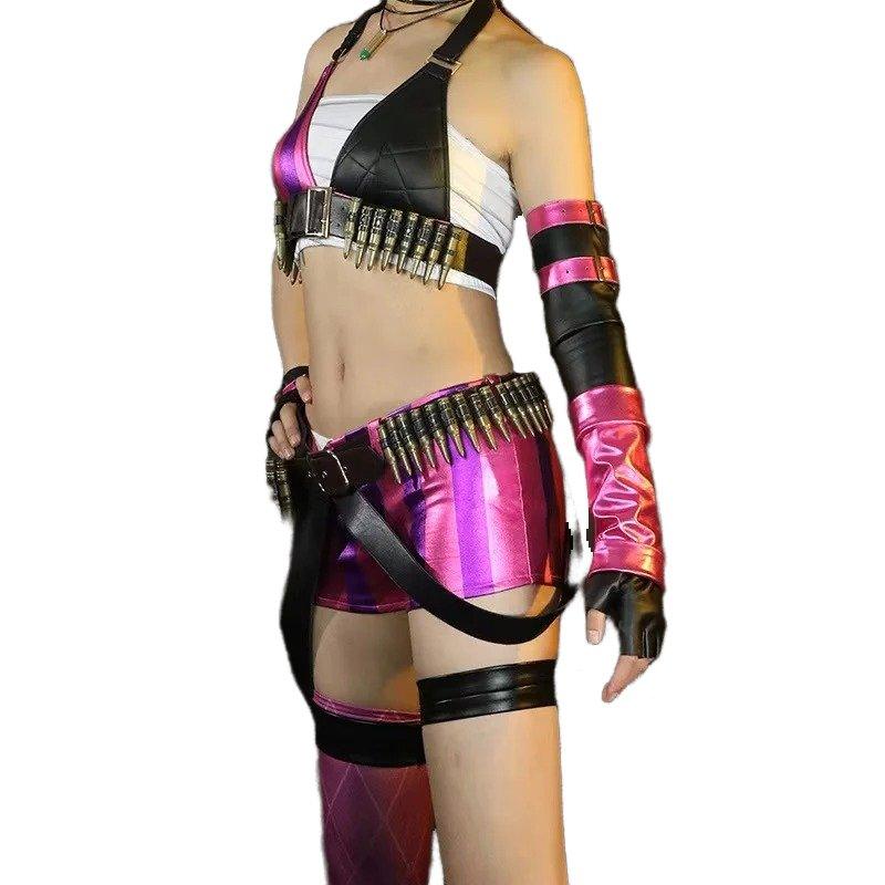 Game LOL Jinx Cosplay Costume Sexy Battle of The Two Cities Rampage Suit Halloween Carnival Party Outfits - Coscosmos