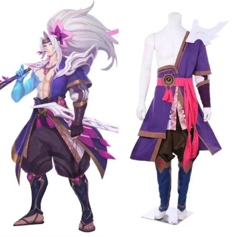 Game LOL Spirit Blossom Yasuo Cosplay Costume Adult Men Suit Halloween Party Outfits - Coscosmos