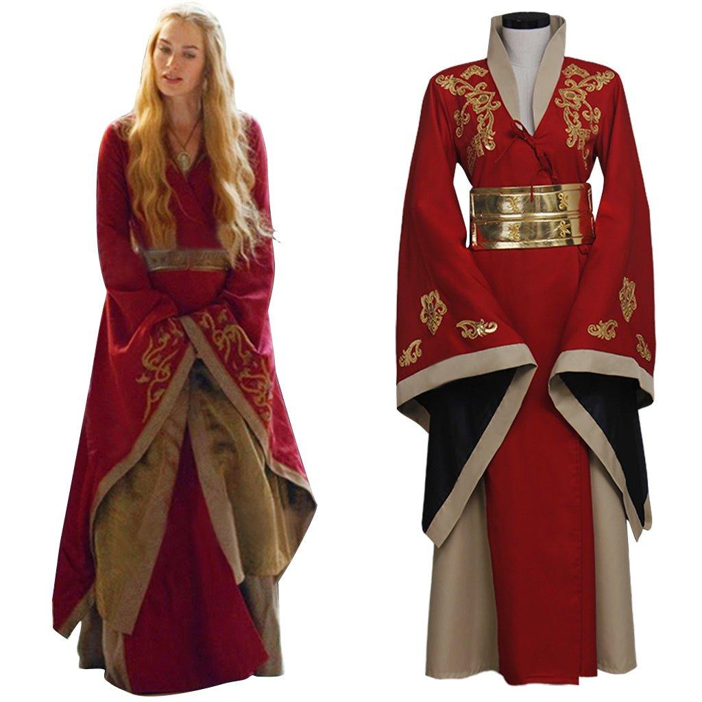 Game of Thrones Queen Cersei Lannister Dress Cosplay Costume Red Women's Dress | Cosplay Series - Coscosmos