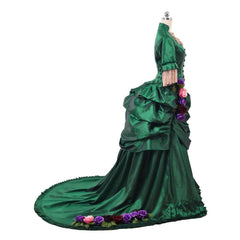 Georgian Era Victorian Bustle Dress | 18th Century Green Rococo Ball Gown for Women - Coscosmos