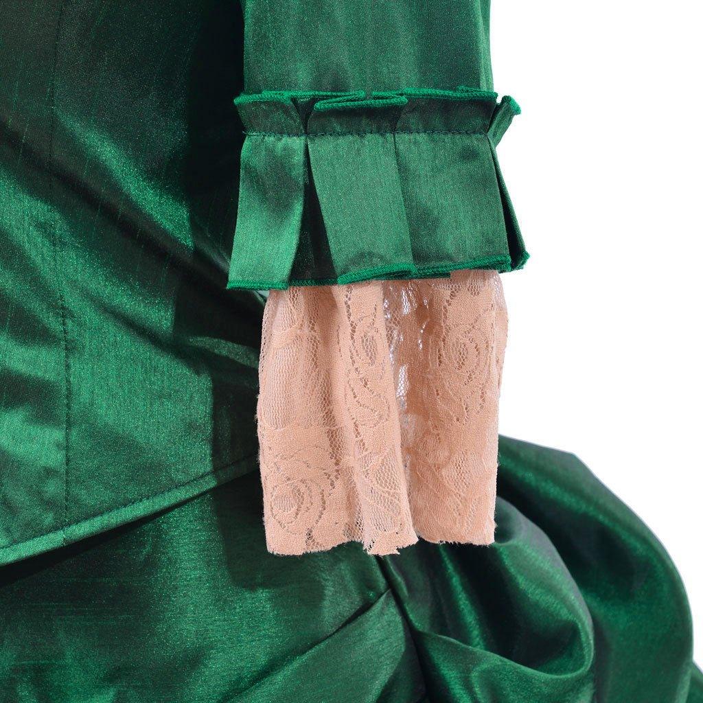 Georgian Era Victorian Bustle Dress | 18th Century Green Rococo Ball Gown for Women - Coscosmos