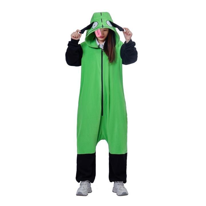 Gir Invader Zim Cosplay Onesie Adult Alien Pajamas Sleepwear Jumpsuit – Perfect for Fans of the Iconic Animated Series - Coscosmos