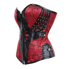 Gothic Court Corset | New Waist - Cinching Zip - Up Corset with Bust Support | Coscomos - Coscosmos