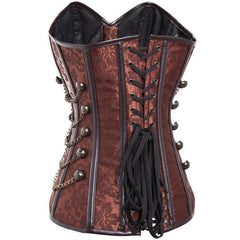 Gothic Court Steel - Boned Corset with Metal Accents | Waist Cincher, Zip - Up, Bust Lifting Outerwear | Coscomos - Coscosmos