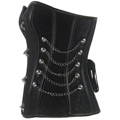 Gothic Court Steel - Boned Corset with Metal Accents | Waist Cincher, Zip - Up, Bust Lifting Outerwear | Coscomos - Coscosmos