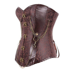 Gothic Court Waist Trainer | Cotton Corset with Zipper & 12 Bones for Waist Cinching & Bust Support | Coscomos - Coscosmos