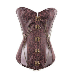 Gothic Court Waist Trainer | Cotton Corset with Zipper & 12 Bones for Waist Cinching & Bust Support | Coscomos - Coscosmos