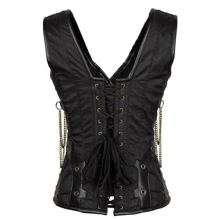 Gothic Court Waist Trainer | New Steel - Boned Corset for Body Shaping and Elegance | Coscomos - Coscosmos