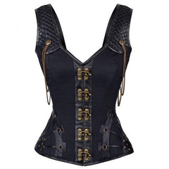 Gothic Court Waist Trainer | New Steel - Boned Corset for Body Shaping and Elegance | Coscomos - Coscosmos