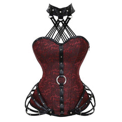 Gothic Strapless Halter Neck Steel - Boned Corset with Side Zipper | 11 - Bone Waist Cincher | Coscomos - Coscosmos