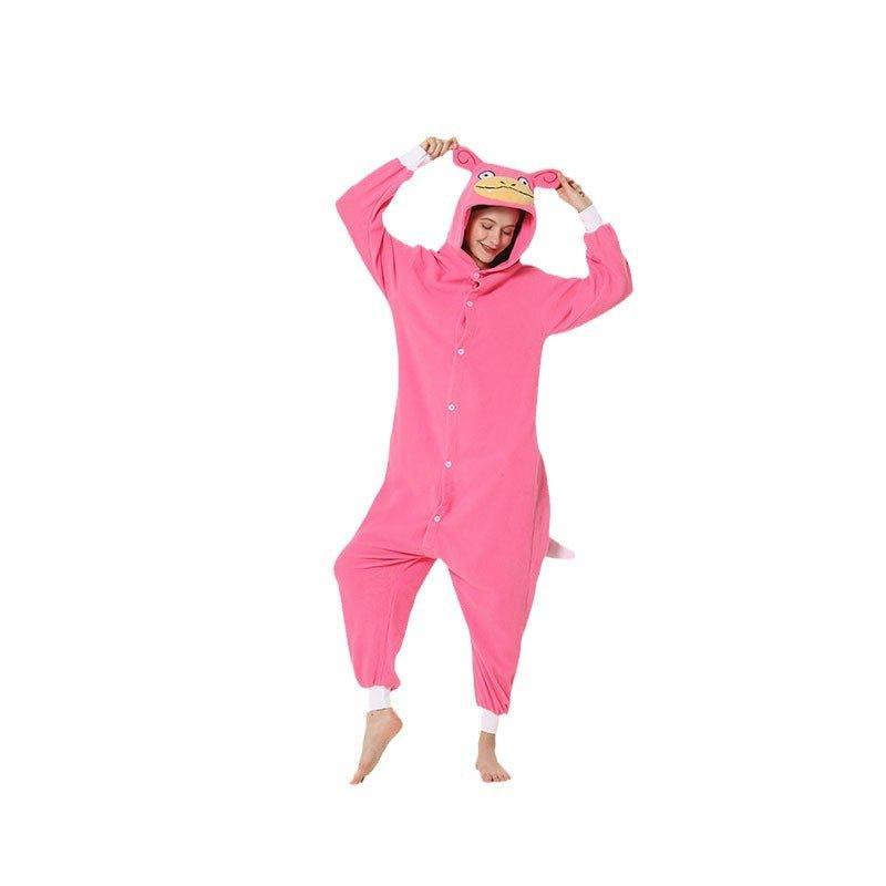 Halloween Slowpoke Animal Onesie Couple Pajamas | Cozy Cartoon Costume for Halloween, Cosplay, and Parties | Coscomos Pajama Series - Coscosmos