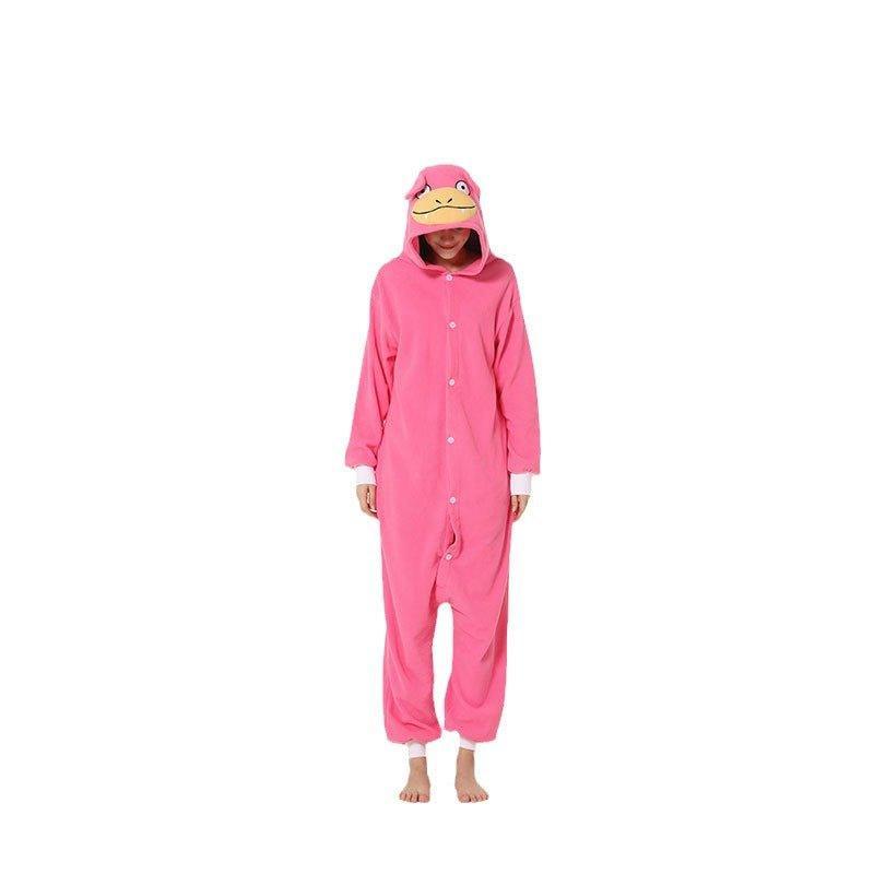 Halloween Slowpoke Animal Onesie Couple Pajamas | Cozy Cartoon Costume for Halloween, Cosplay, and Parties | Coscomos Pajama Series - Coscosmos