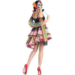 Halloween Vampire Bride Costume | Day of the Dead Skeleton Cosplay Dress | Ghost Festival Party Outfit - Coscosmos