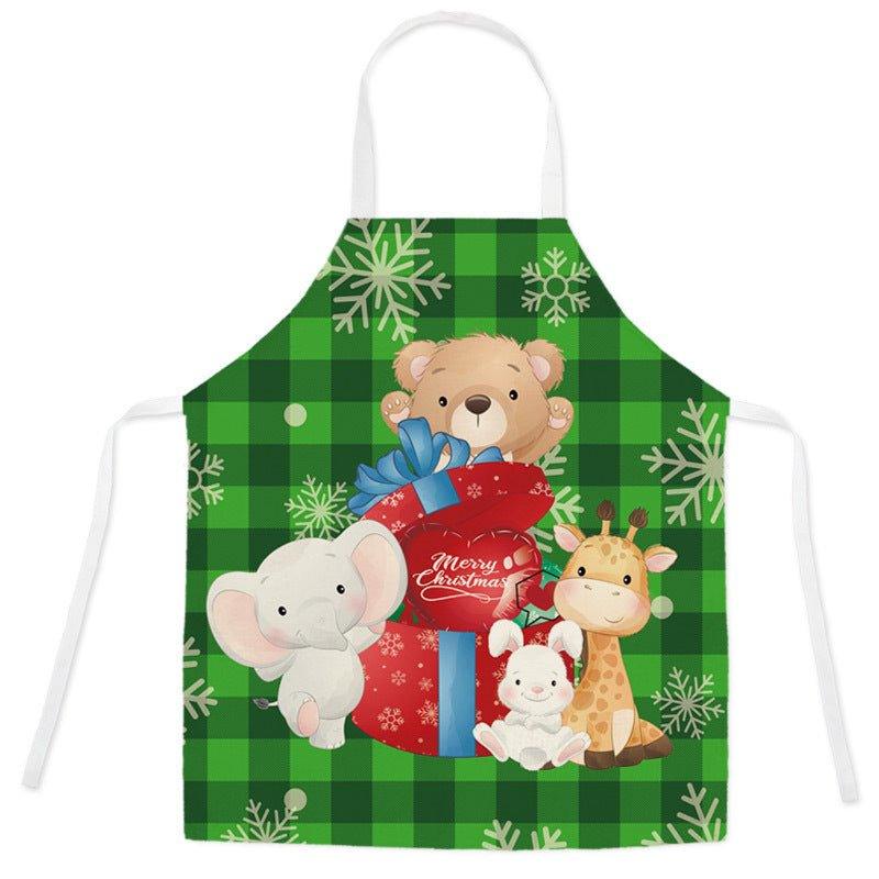 Household kitchen imitation hemp housework apron cross - border Christmas oil - proof stains adult work clothes for men and women - Coscosmos