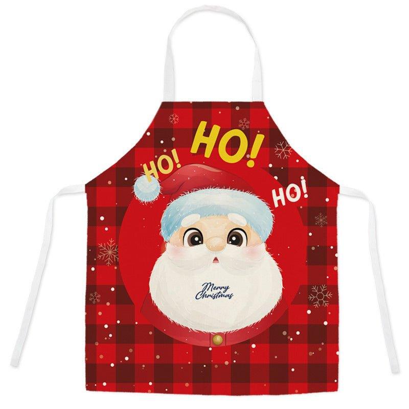 Household kitchen imitation hemp housework apron cross - border Christmas oil - proof stains adult work clothes for men and women - Coscosmos