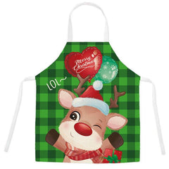 Household kitchen imitation hemp housework apron cross - border Christmas oil - proof stains adult work clothes for men and women - Coscosmos