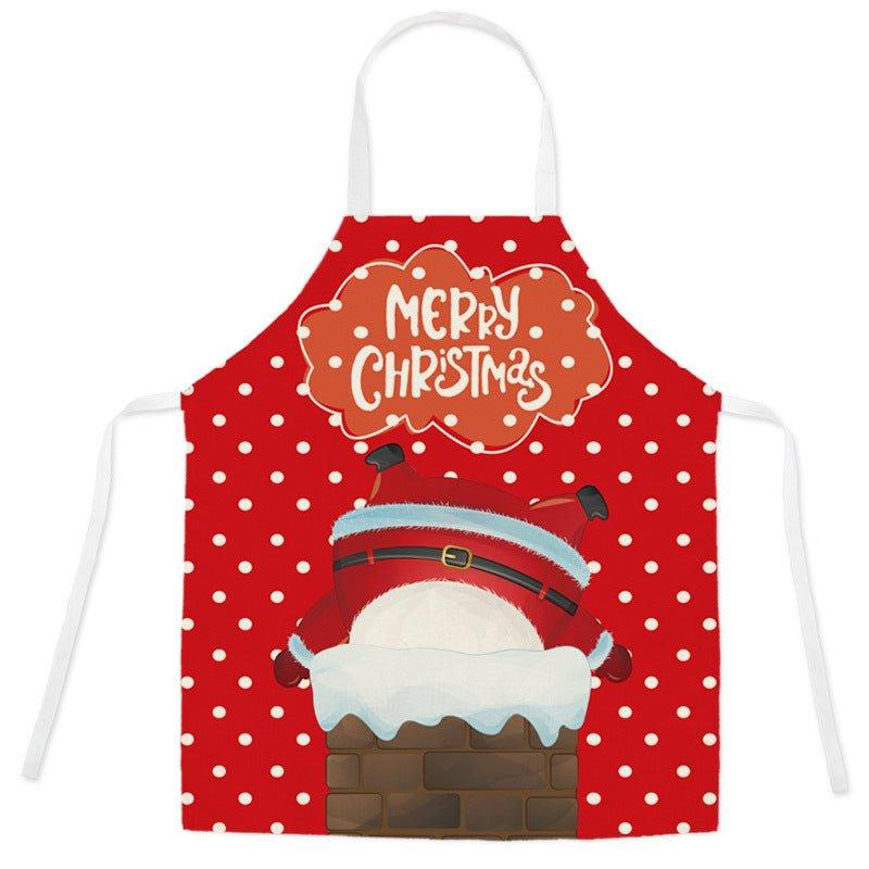 Household kitchen imitation hemp housework apron cross - border Christmas oil - proof stains adult work clothes for men and women - Coscosmos