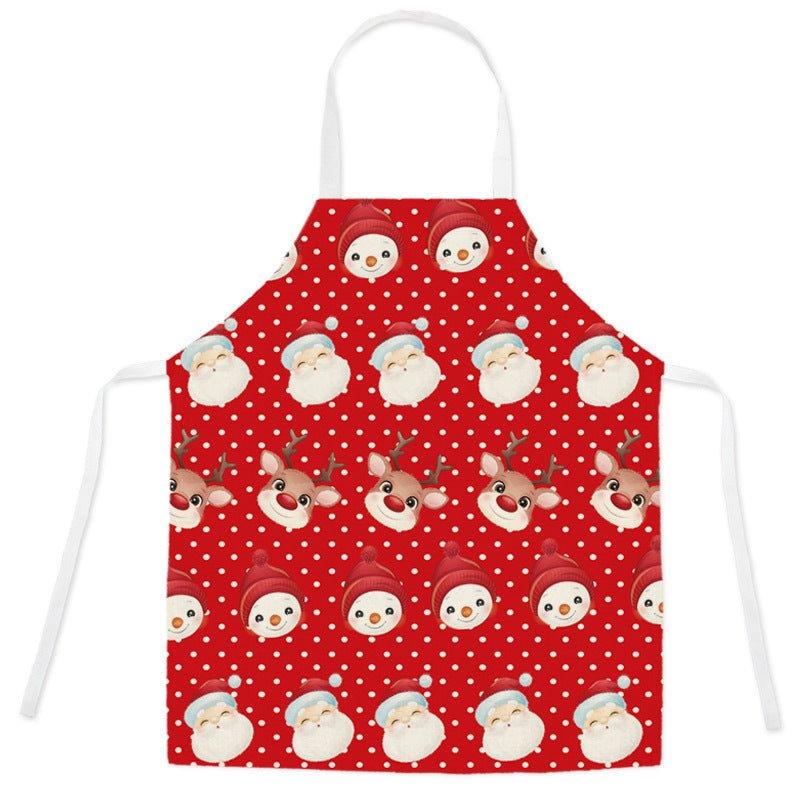 Household kitchen imitation hemp housework apron cross - border Christmas oil - proof stains adult work clothes for men and women - Coscosmos