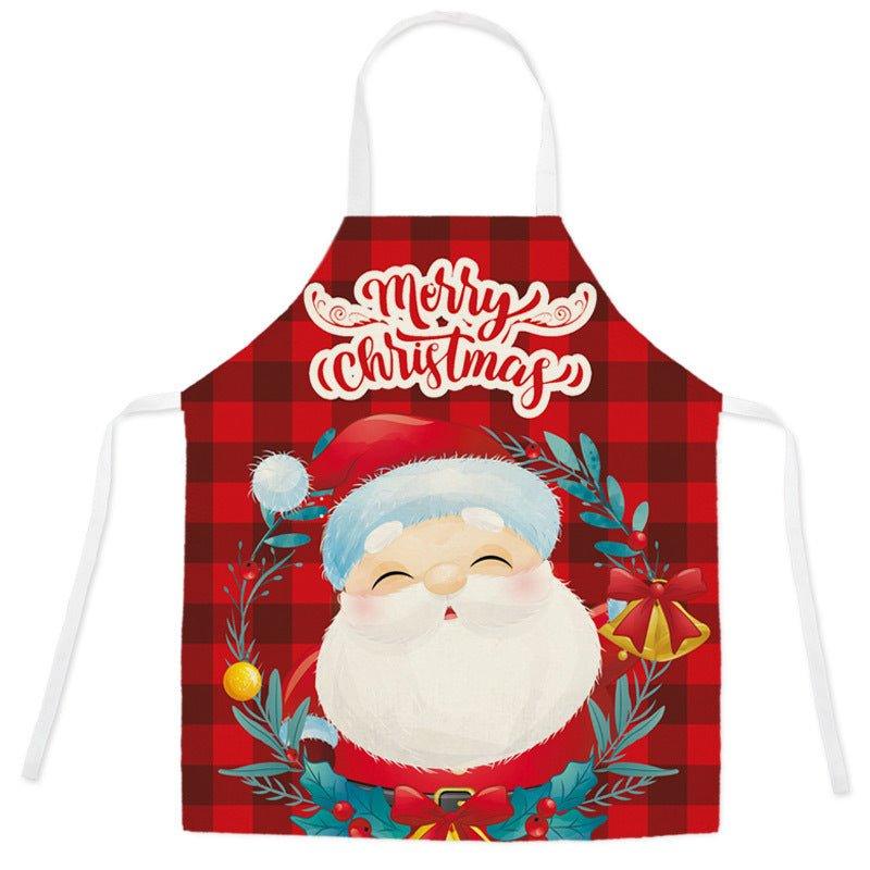 Household kitchen imitation hemp housework apron cross - border Christmas oil - proof stains adult work clothes for men and women - Coscosmos