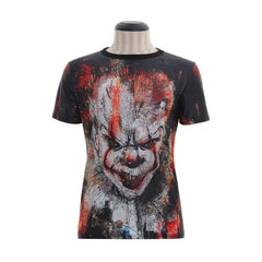 It: Chapter One Short Sleeve T-Shirt - Pennywise the Clown Cosplay Costume - Coscosmos