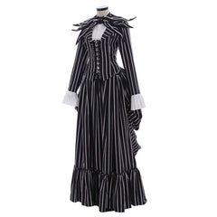 Jack Skellington Costume Black Stripe Suit Jacket Party Halloween Dress Unisex - Coscosmos