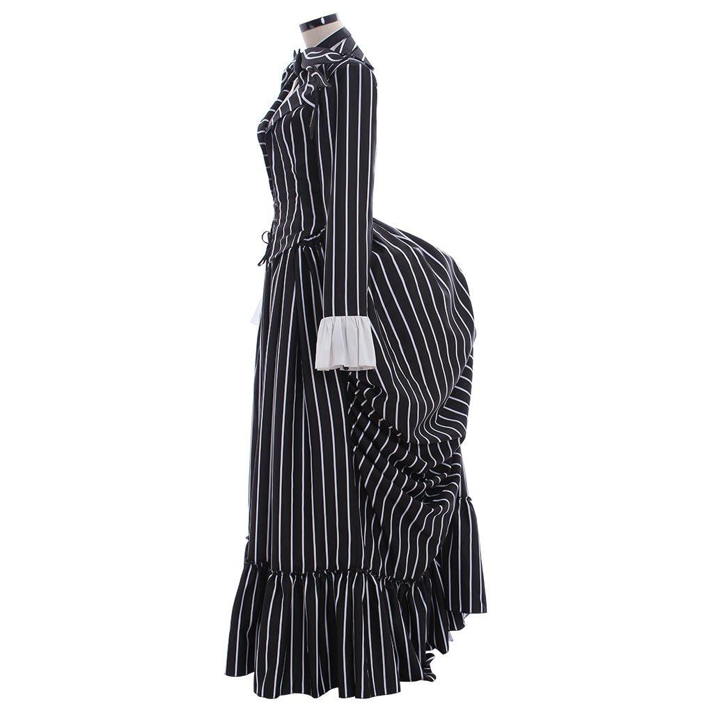 Jack Skellington Costume Black Stripe Suit Jacket Party Halloween Dress Unisex - Coscosmos