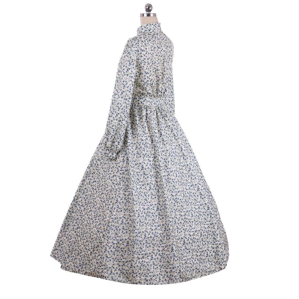 Jane Austen Reenactment Victorian Tea Gown | Colonial Prairie Civil War Costume - Coscosmos