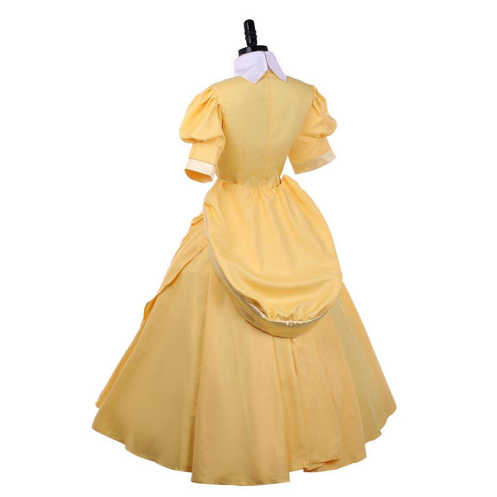 Jane Cosplay Dress | Fancy Princess Yellow Victorian Short Sleeve Fantasy Maid Dress for Disney Cosplay - Coscosmos