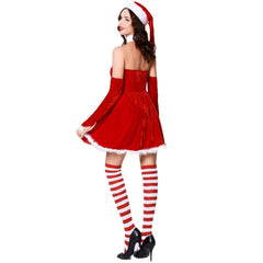 Japanese and Korean performances Christmas dress Christmas hat set, sexy Christmas clothing, chest wrapping women's Christmas clothing Christmas clothing - Coscosmos