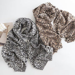 Leopard Print Fringed Woven Cashmere - Like Scarf for Women, Warm Shawl Wrap for Fall & Winter 2024 - Coscosmos