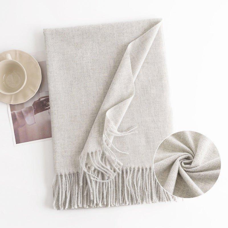 Luxury Soft Cashmere - Feel Scarf for Women, Warm and Cozy, Solid Color Pashmina, Large Blanket Wrap, 200x68cm, Fall and Winter Gift - Coscosmos