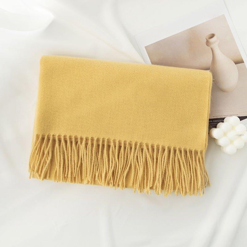 Luxury Soft Cashmere - Feel Scarf for Women, Warm and Cozy, Solid Color Pashmina, Large Blanket Wrap, 200x68cm, Fall and Winter Gift - Coscosmos