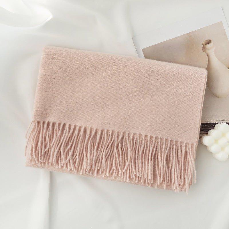 Luxury Soft Cashmere - Feel Scarf for Women, Warm and Cozy, Solid Color Pashmina, Large Blanket Wrap, 200x68cm, Fall and Winter Gift - Coscosmos