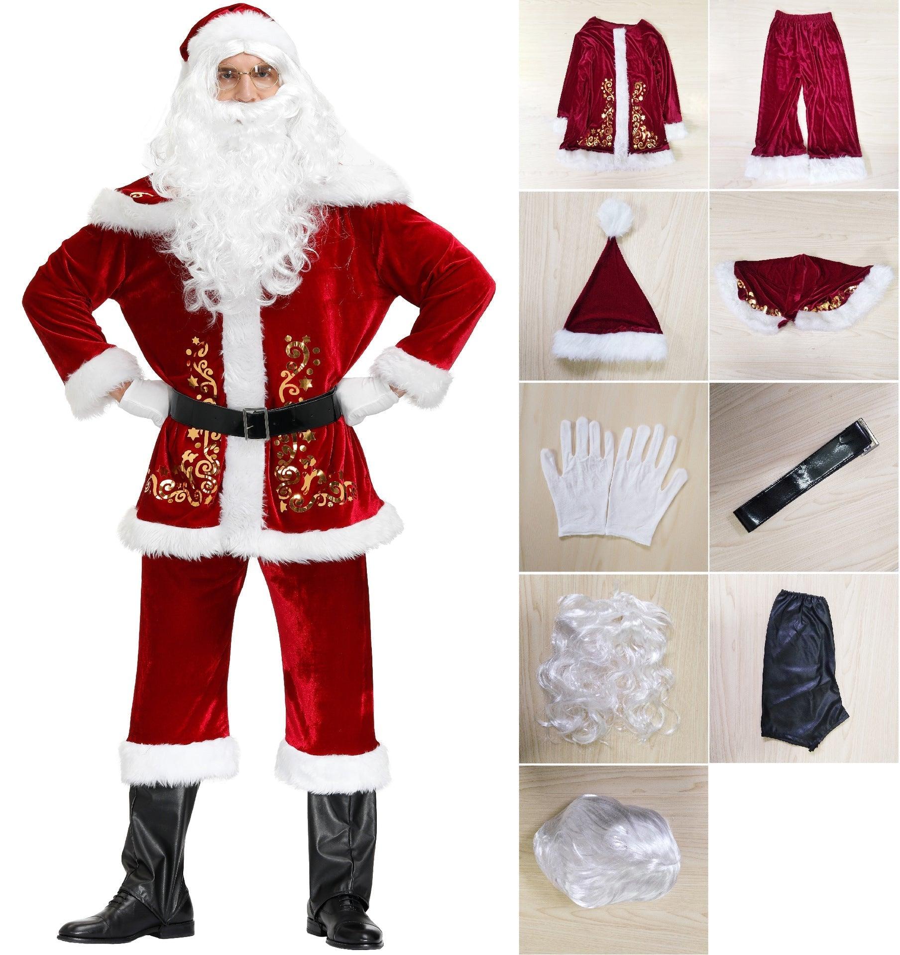 M - 4XL Thickened, Santa Clothing, Plus Size Printed Santa Clothing, Men's Christmas Clothing - Coscosmos