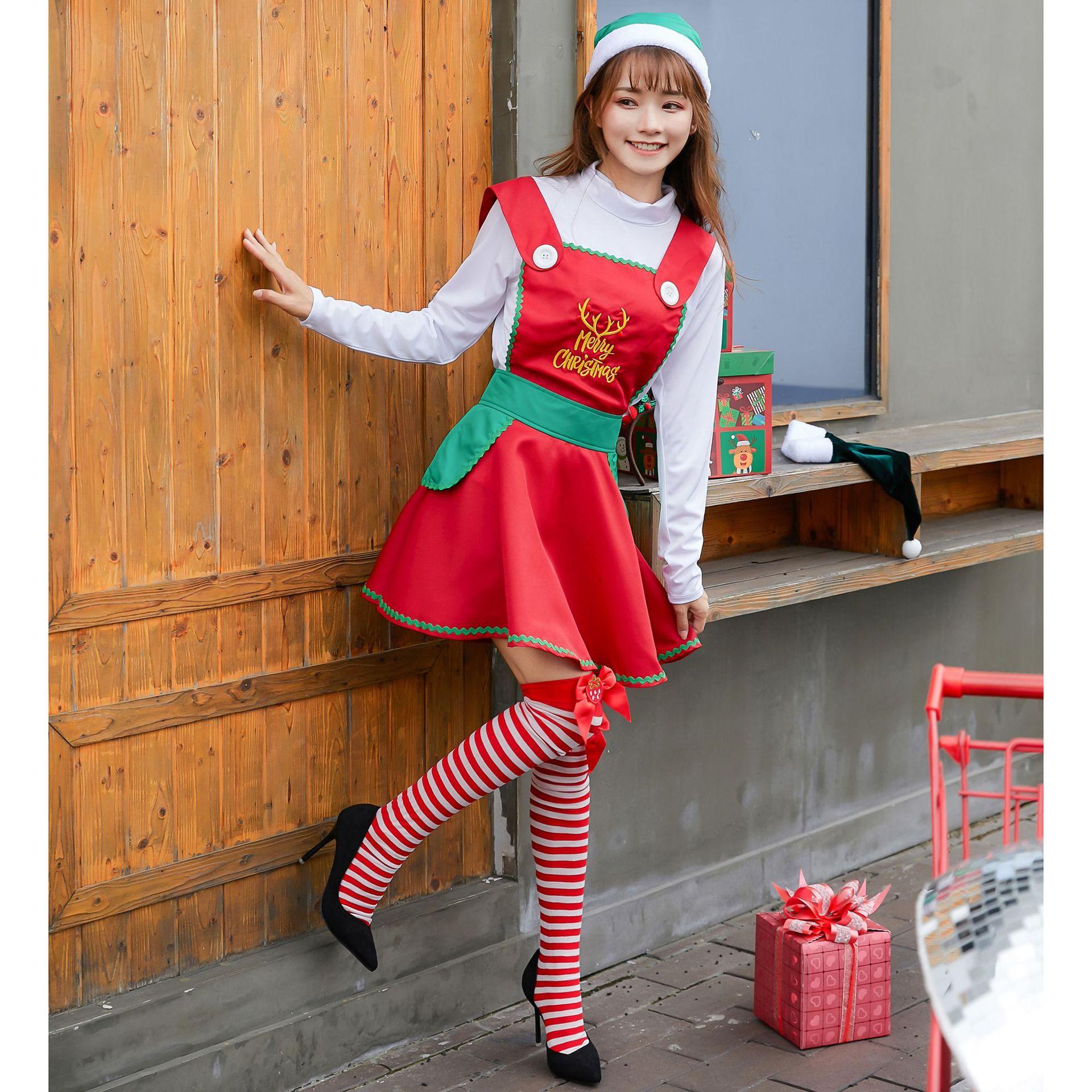 M - XL Japanese Christmas costume, sexy Christmas costume, Japanese sweet Santa performance costume - Coscosmos