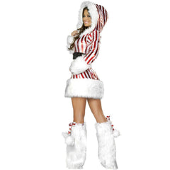 M - XL Sexy Christmas Costume DS Lead Dance Party Christmas Costume, Long Sleeve Striped Christmas Costume, Performance Clothes - Coscosmos