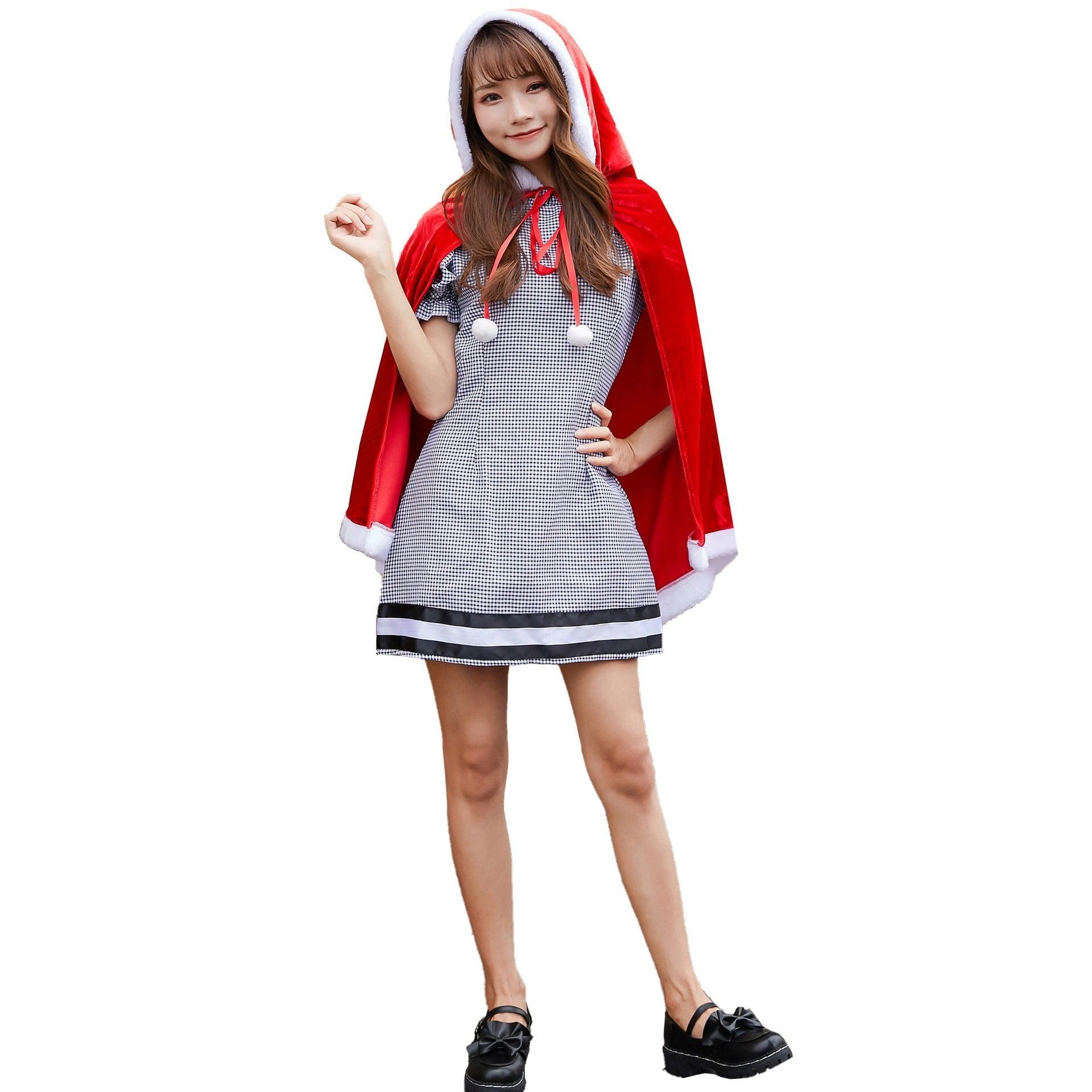 M - XL sub - code, foreign trade Japan sexy Christmas clothing, cape Christmas clothing set, Little Red Riding Hood stage clothing - Coscosmos