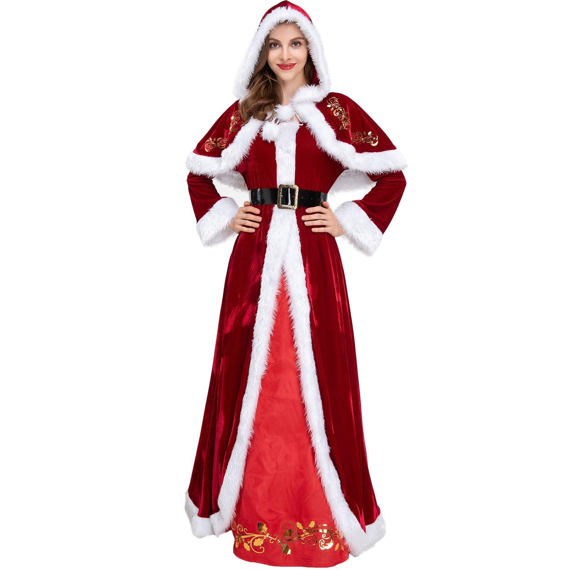 M - XXL Christmas Queen dress, large size Christmas clothes, Christmas clothes, tail teeth party clothes - Coscosmos