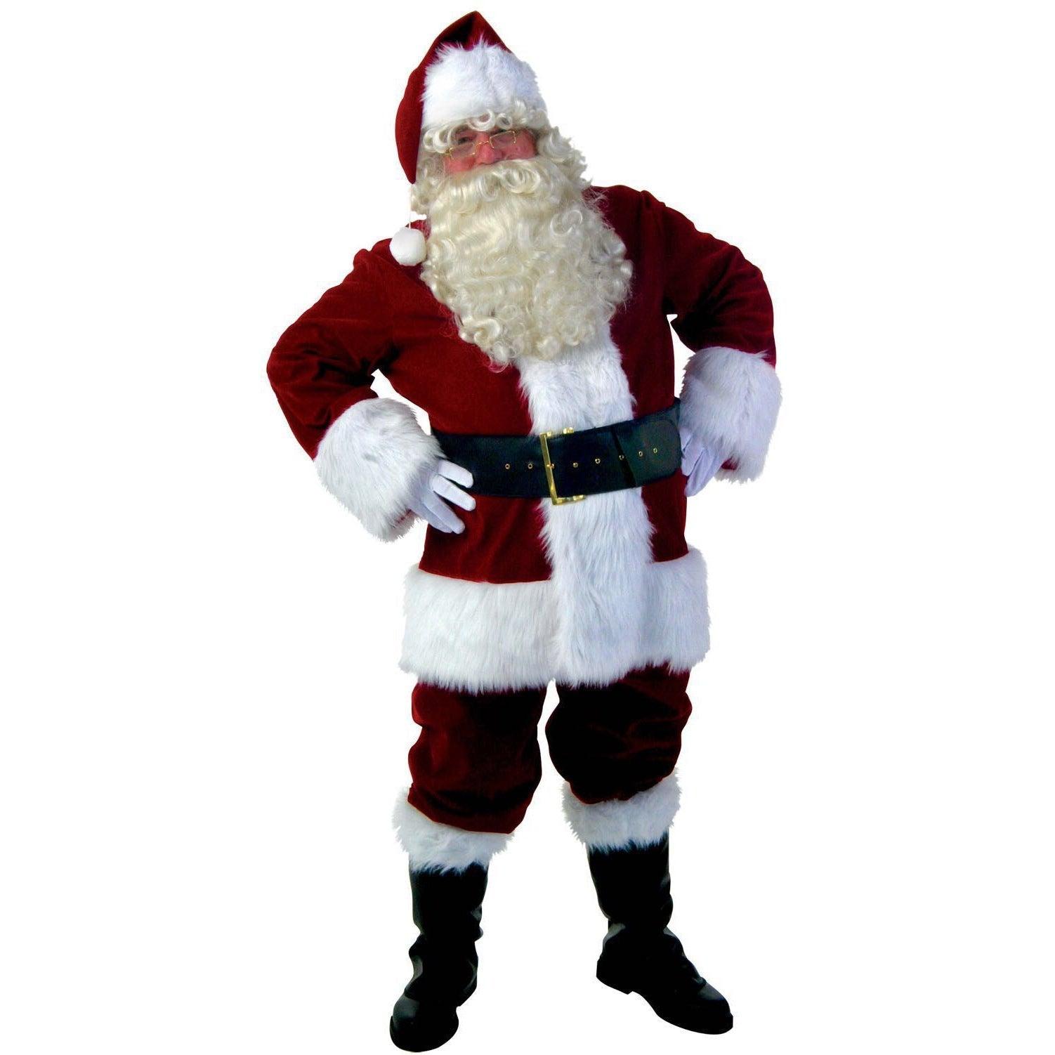 M - XXL high - quality long - haired Santa Claus clothing, Christmas Santa Claus clothing set COS Christmas clothing - Coscosmos