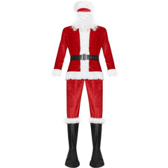 M - XXL high - quality long - haired Santa Claus clothing, Christmas Santa Claus clothing set COS Christmas clothing - Coscosmos