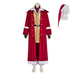 Medieval Christmas Santa Claus Cosplay Costume Red Jacket Suit Full Set Stage Performance Outfit - Coscosmos