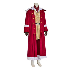 Medieval Christmas Santa Claus Cosplay Costume Red Jacket Suit Full Set Stage Performance Outfit - Coscosmos