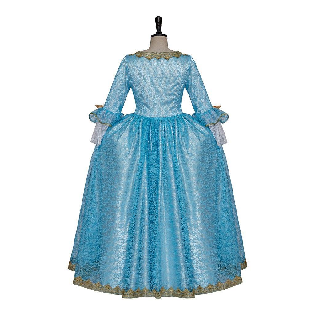 Medieval Court Rococo Marie Antoinette Blue Princess Dress | Georgian Baroque Victorian Renaissance Ball Gown - Coscosmos